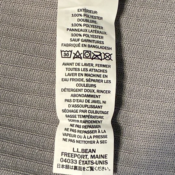 L.L. Bean Women's Quilted Jacket Vest Fleece Lined Full Zip Gray Large - Picture 10 of 10